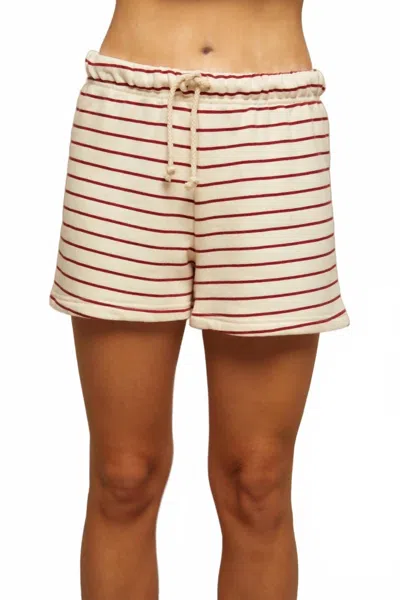 Perfectwhitetee Bennie Terry Shorts In Red/natural Stripe In Neutral