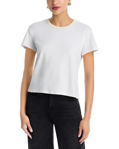 Perfectwhitetee Billie Contrast Crewneck Tee In White