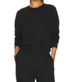 Perfectwhitetee The Blair Travel Fitted Raglan Sweatshirt In True Black In Black