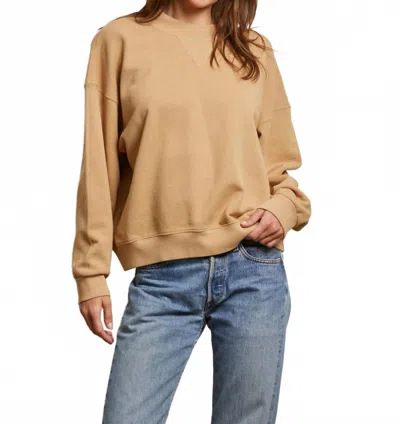 Perfectwhitetee Blake Suede French Terry Sweatshirt In Beige In Brown