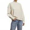 Perfectwhitetee Mayer Reverse Fleece Crewneck Sweatshirt In Sugar In Neutral