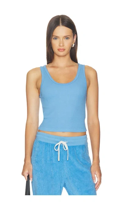 Perfectwhitetee Blondie Rib Bra Friendly Tank In Blue