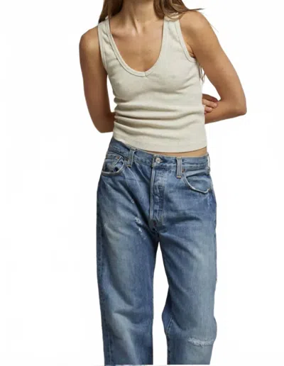 Perfectwhitetee Blondie Ribbed Tank In Oatmeal In Neutral