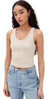 Perfectwhitetee Blondie Structured Rib Bra Friendly Tank Oatmeal In Oatmeal