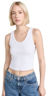Perfectwhitetee Blondie Structured Rib Bra Friendly Tank White