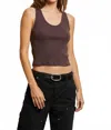 Perfectwhitetee Blondie Structured Rib Bra Friendy Tank In Cocoa In Brown