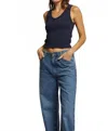 Perfectwhitetee Blondie Structured Rib Bra Friendy Tank In Navy In Blue