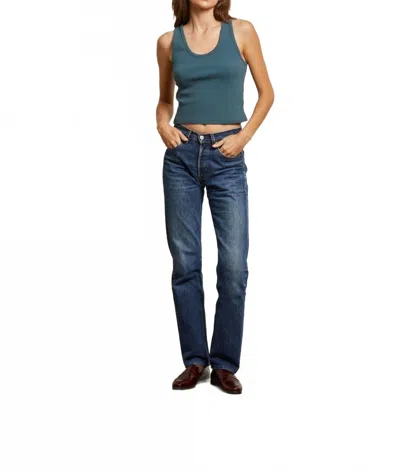 Perfectwhitetee Blondie Structured Rib Bra Friendy Tank In Slate In Blue