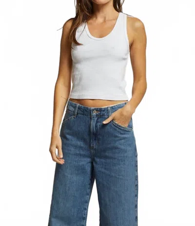 PERFECTWHITETEE BLONDIE STRUCTURED RIB BRA FRIENDY TANK IN WHITE