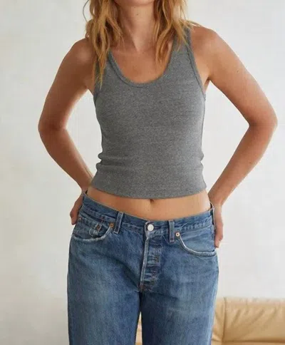 Perfectwhitetee Blondie Tank Top In Dark Heather Grey