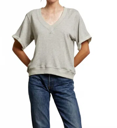 Perfectwhitetee Briggs French Terry Short Sleeved Sweatshirt In Heather Grey In Gray