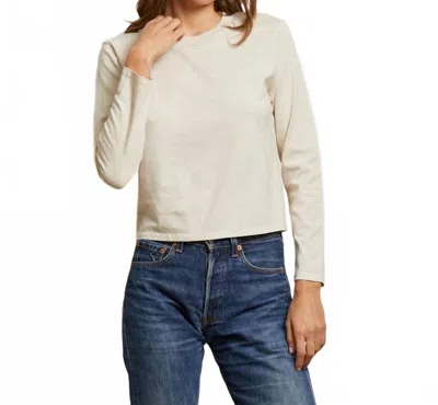 Perfectwhitetee Bruce Ringspun Cotton Long Sleeve Tee In Sugar In Neutral