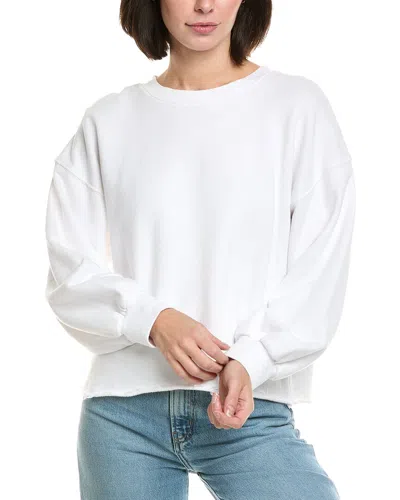 Perfectwhitetee Bubble Sleeve Fleece Pullover In White