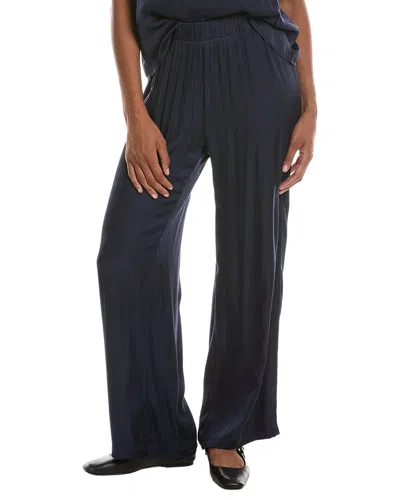 Perfectwhitetee Camile Luxe Satin Straight Leg Pant In Navy