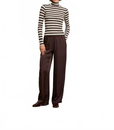 Perfectwhitetee Camile Satin Wide Leg Pants In Cocoa In Brown