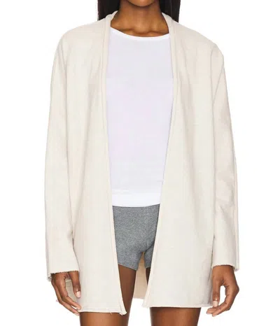 Perfectwhitetee Celeste Fleece Long Sleeve Cardigan In Oatmeal