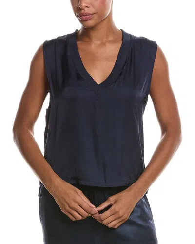 Perfectwhitetee Celina Satin Muscle T-shirt In Navy