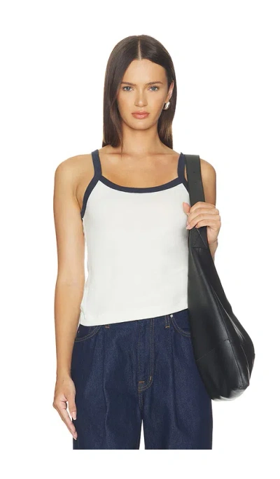 Perfectwhitetee Cherry Cotton Ringer Tank In White