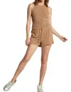 PERFECTWHITETEE CLAPTON BOUCLE SWEATSHORTS IN WALNUT