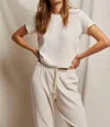 Perfectwhitetee Delphine Satin Crew Neck Tee In Sugar In Multi
