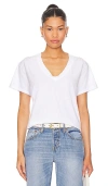 Perfectwhitetee Cotton Boxy V Neck Tee White In White