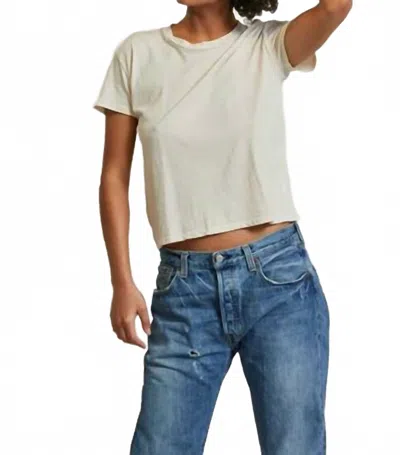 Perfectwhitetee Cotton Short Sleeve Boxy Crew Tee In Sugar In White
