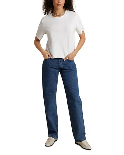 Perfectwhitetee Cotton Stretch Heavy Jersey Tee In White