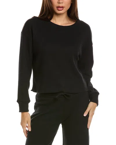 Perfectwhitetee Cozy Ribbed Pullover In Black