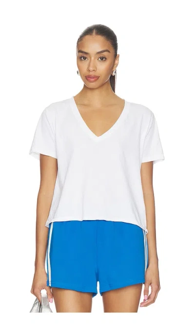 Perfectwhitetee Crispy Cotton V Neck Tee In White