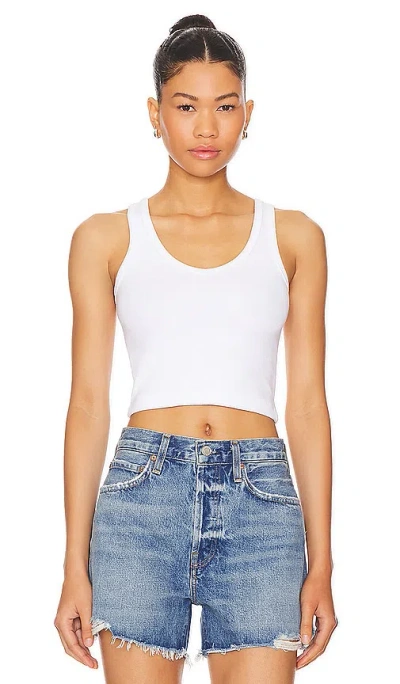 Perfectwhitetee Cropped Cotton Ribbed Layering Tank In White