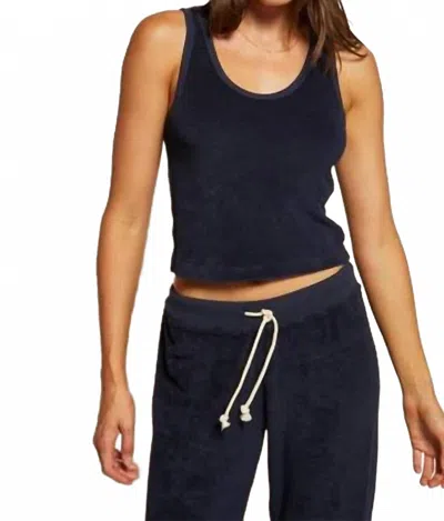 Perfectwhitetee Cruise Terry Tank In Navy In Blue