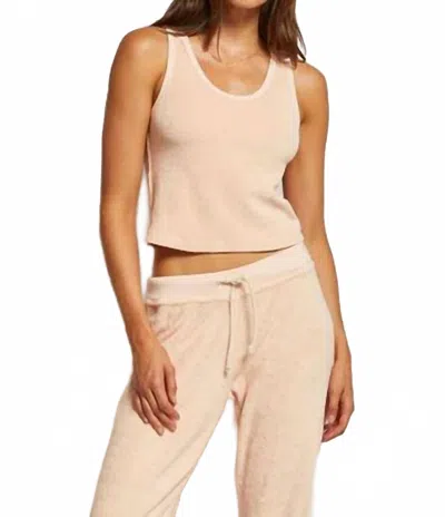Perfectwhitetee Cruise Terry Tank In Peaches & Cream In Brown