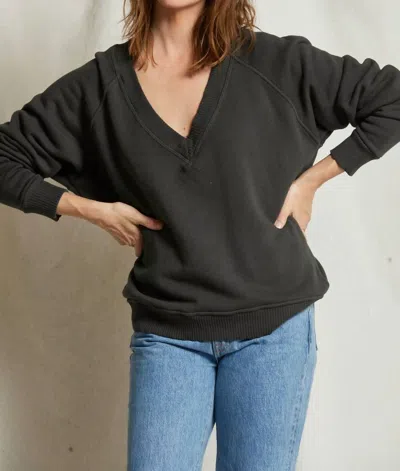 Perfectwhitetee Dakota V Neck Sweatshirt In Vintage Black