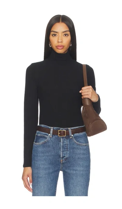 Perfectwhitetee Dana Sweater Jersey Turtleneck In Black