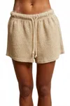 Perfectwhitetee Dani Boucle Drawstring Short In Putty In Neutral