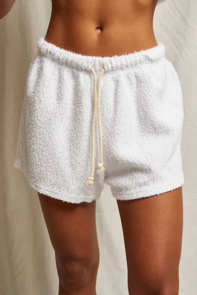 Perfectwhitetee Dani Summer Boucle Shorts In White
