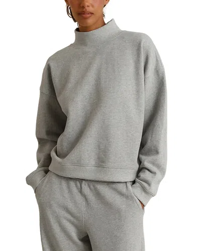 Perfectwhitetee Delaney French Terry Mock Neck Sweatshirt In Animal Print