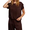 Perfectwhitetee Stella Velour Shrunken Raglan Sweatshirt In Blackberry In Multi