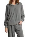 Perfectwhitetee Drake Half Zip Sweatshirt In Heather Grey In Gray