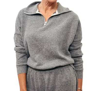 Perfectwhitetee Drake Luxe Fluff Fleece Half Zip In Grey