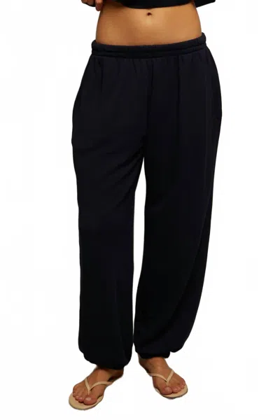 Perfectwhitetee Drifter Terry Pants In Navy In Black