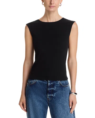Perfectwhitetee Elanor 90s Jersey Muscle Tee In Black
