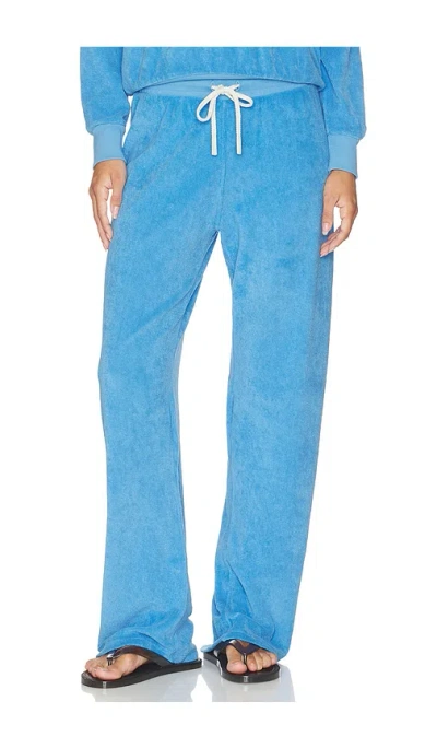 Perfectwhitetee Eliana Loop Terry Drawstring Pant In Blue