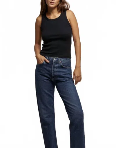 Perfectwhitetee Elle Rib Tank In True Black