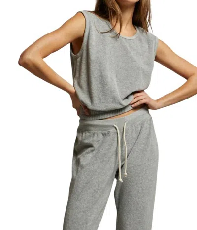 Perfectwhitetee Ellie Loop Terry Crop Tank Top In Grey