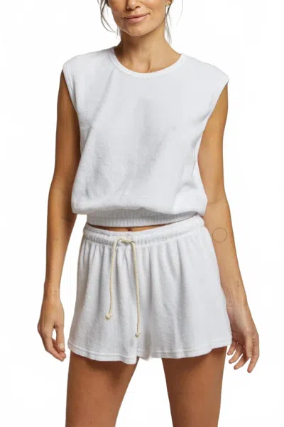 Perfectwhitetee Ellie Loop Terry Tank Top In White