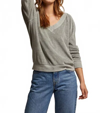 Perfectwhitetee Ember Velour Sweatshirt In Heather Grey In Gray