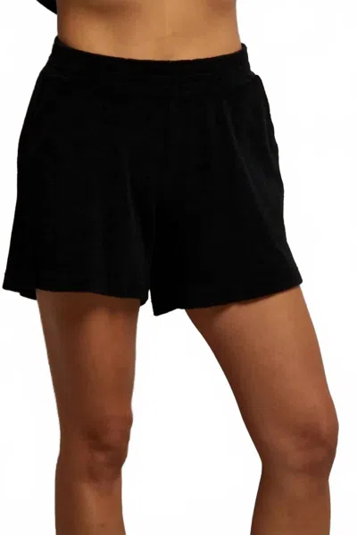 Perfectwhitetee Emily Loop Terry Sweat Short In True Black