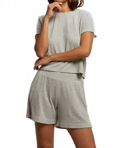 Perfectwhitetee Emily Sweatshort In Heather Grey In Gray