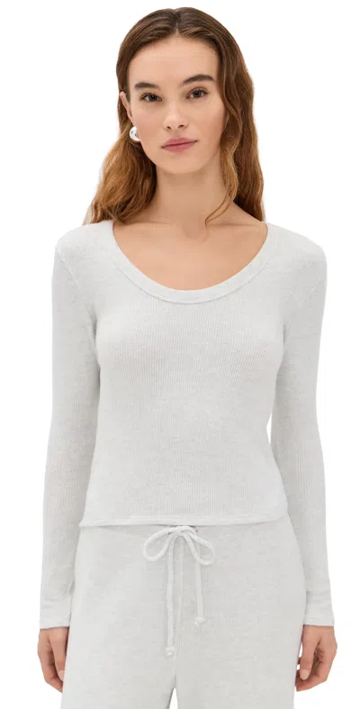 Perfectwhitetee Esme Brushed Waffle Tee Ash In Multi